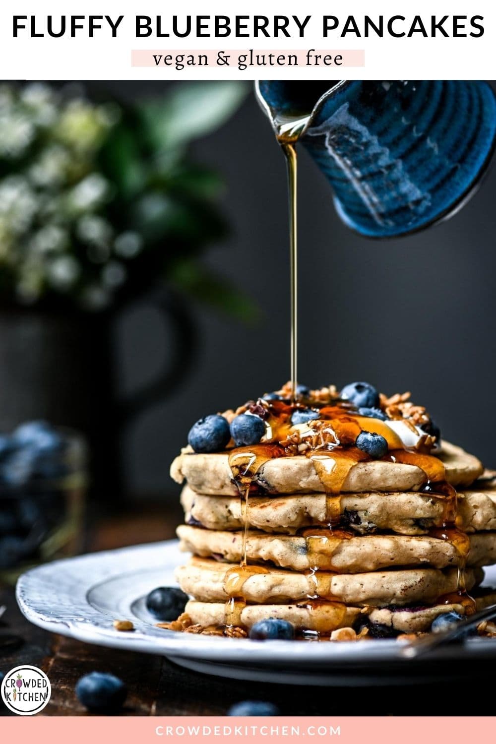 Gluten Free Vegan Blueberry Pancakes | Crowded Kitchen