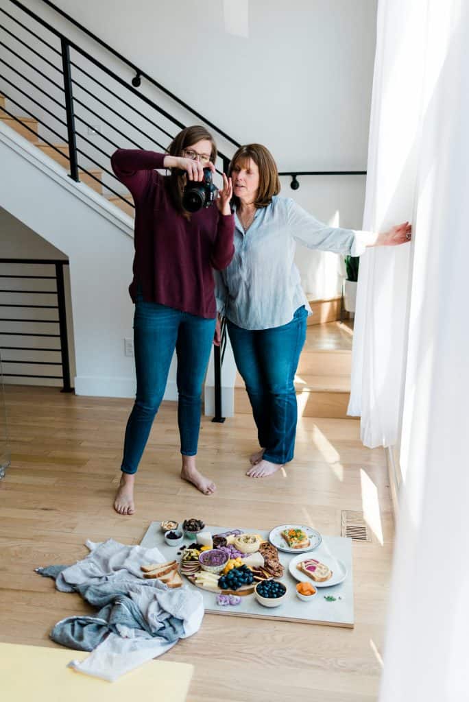 Photographer taking a photo of platter