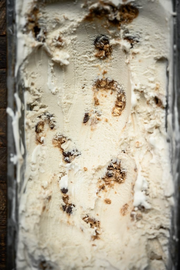Close up macro view of cookie dough ice cream