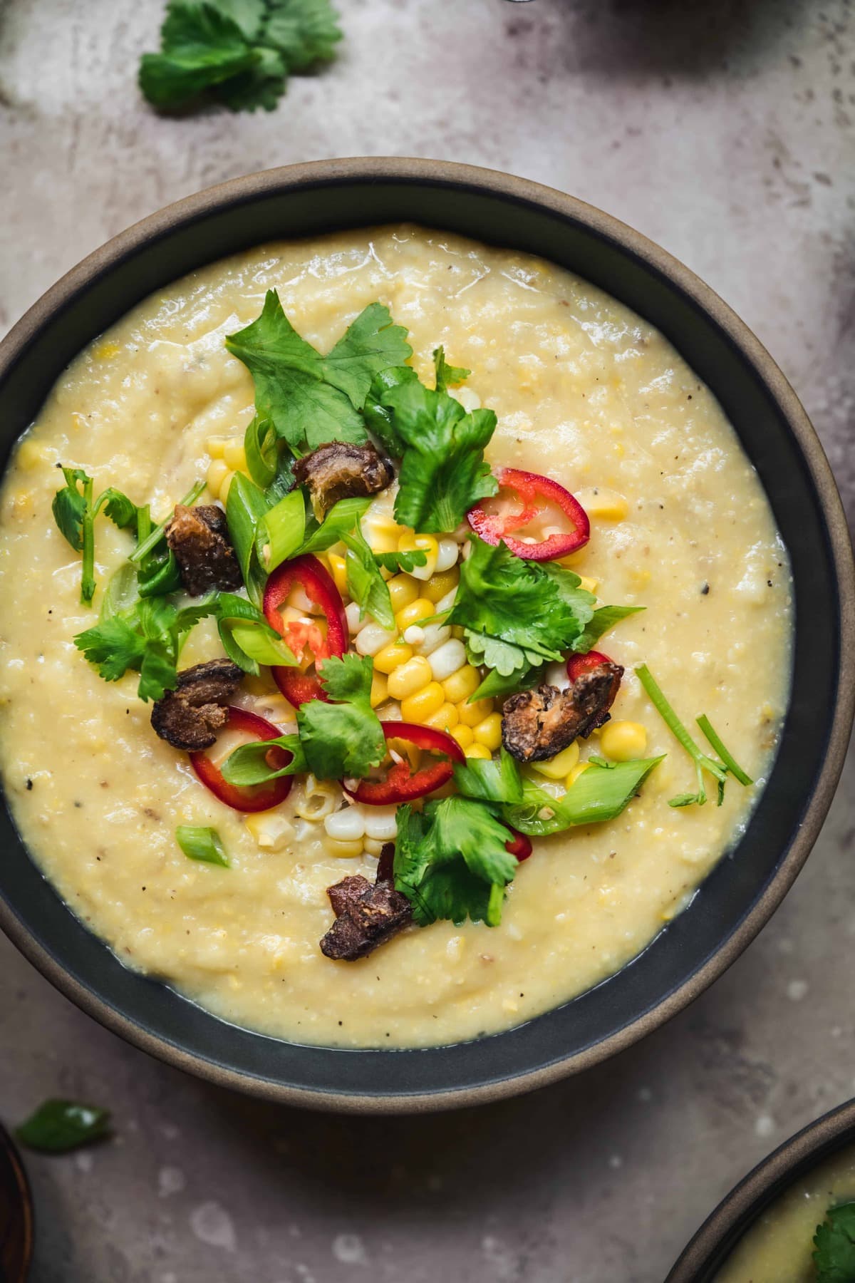 Vegan Coconut Corn Chowder with Crispy Dates Crowded Kitchen Vegan Coconut Corn Chowder with Crispy Dates Crowded Kitchen