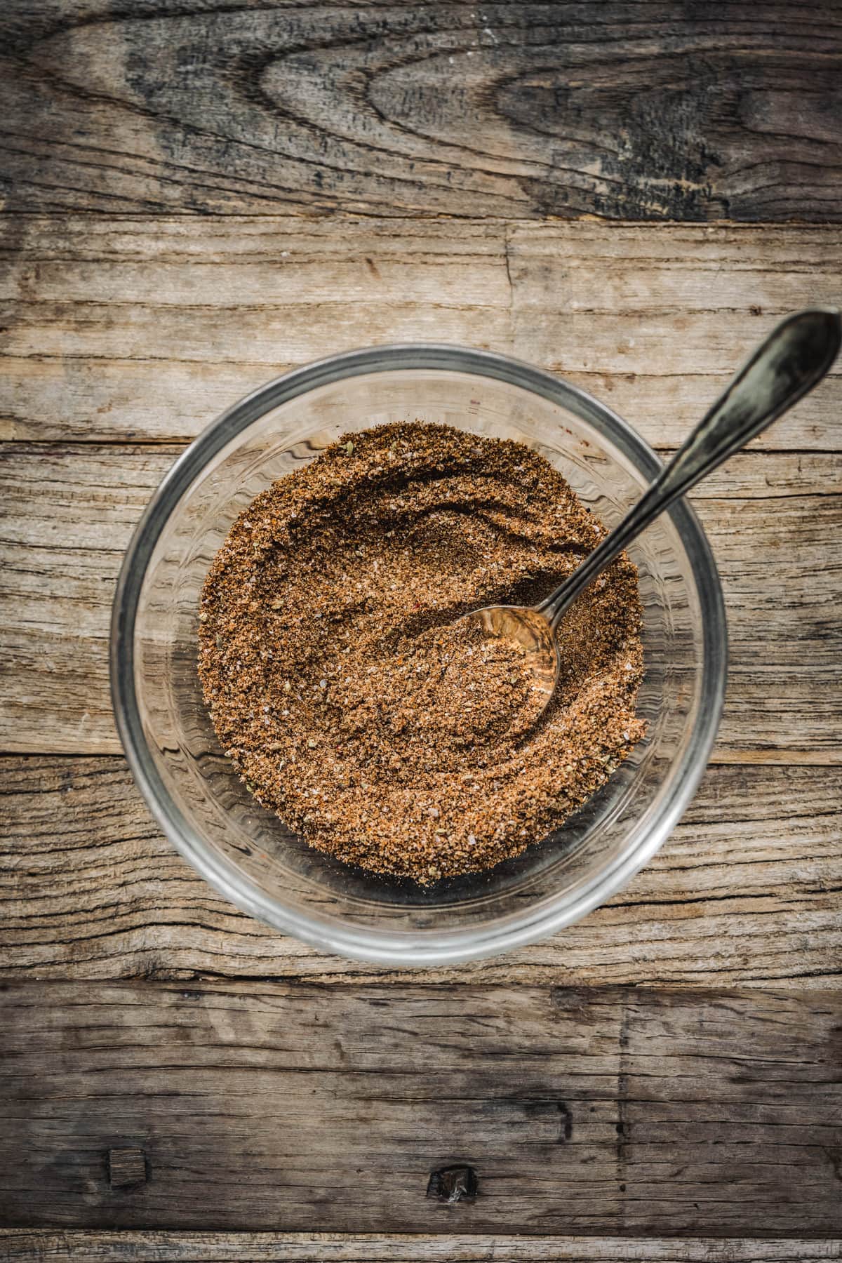 overhead of fegan fajita seasoning in a bowl