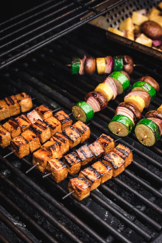Grilled Tofu and Vegetable Kebabs with Peanut Sauce Crowded Kitchen