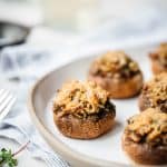 Stuffed mushrooms from 45 degree angle.