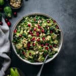 Brussels sprout salad seen from above.