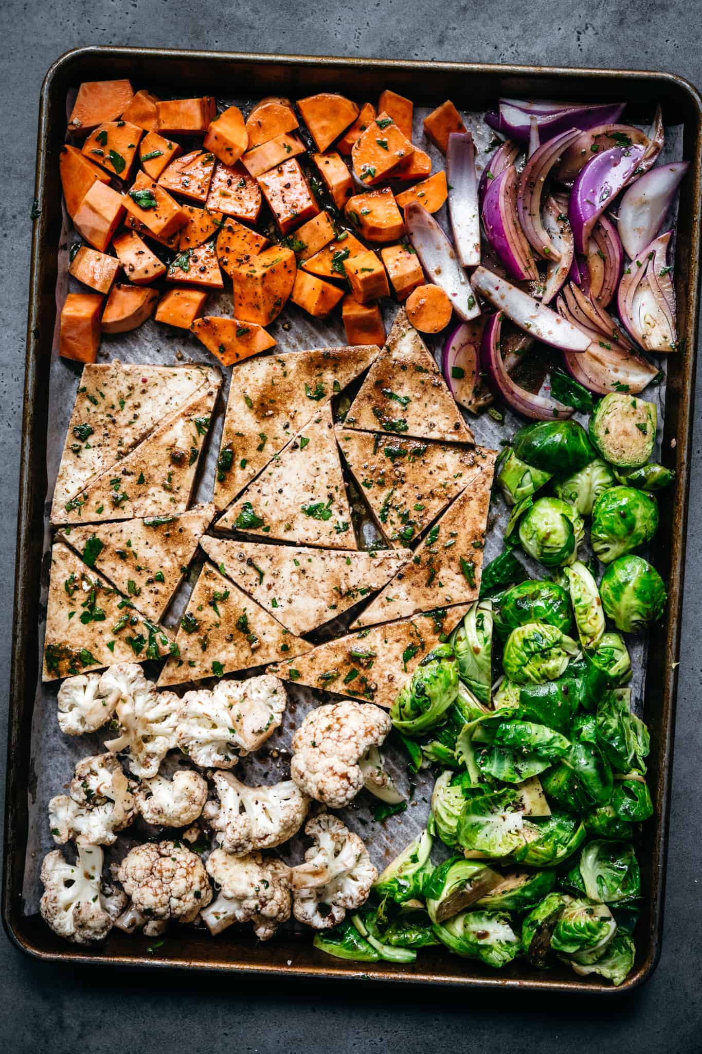 Vegan Mediterranean Sheet Pan Dinner Crowded Kitchen vegan-chickpea-bowls-are-an-easy-sheet-pan-meal-featuring-roasted