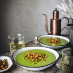 Broccoli soup seen from above.