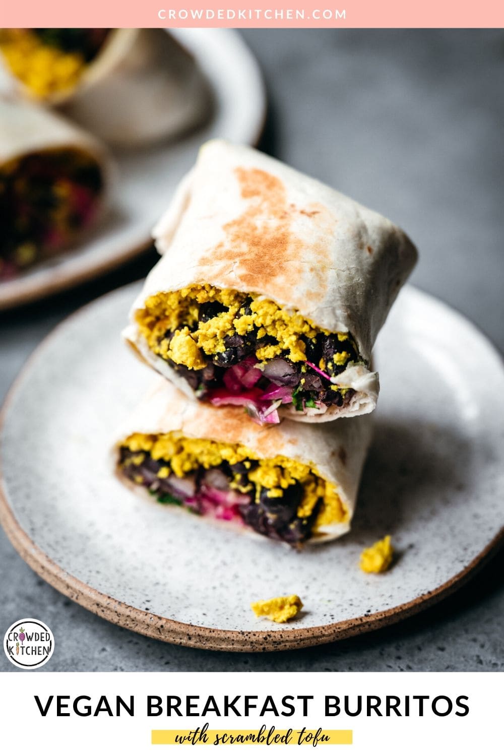 Vegan Breakfast Burrito with Scrambled Tofu - Crowded Kitchen