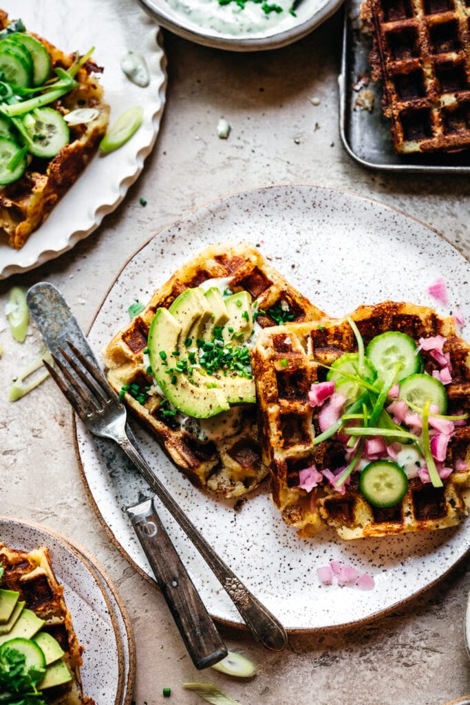 Savory Mashed Potato Waffles Crowded Kitchen