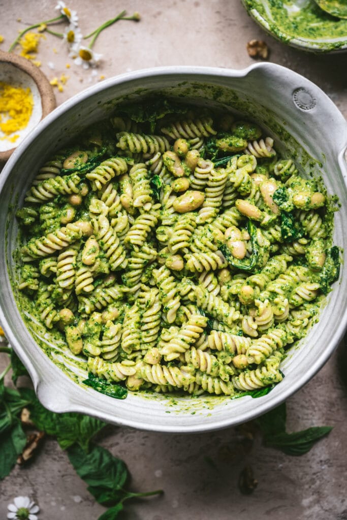 Easy Vegan Pesto Pasta Salad Crowded Kitchen