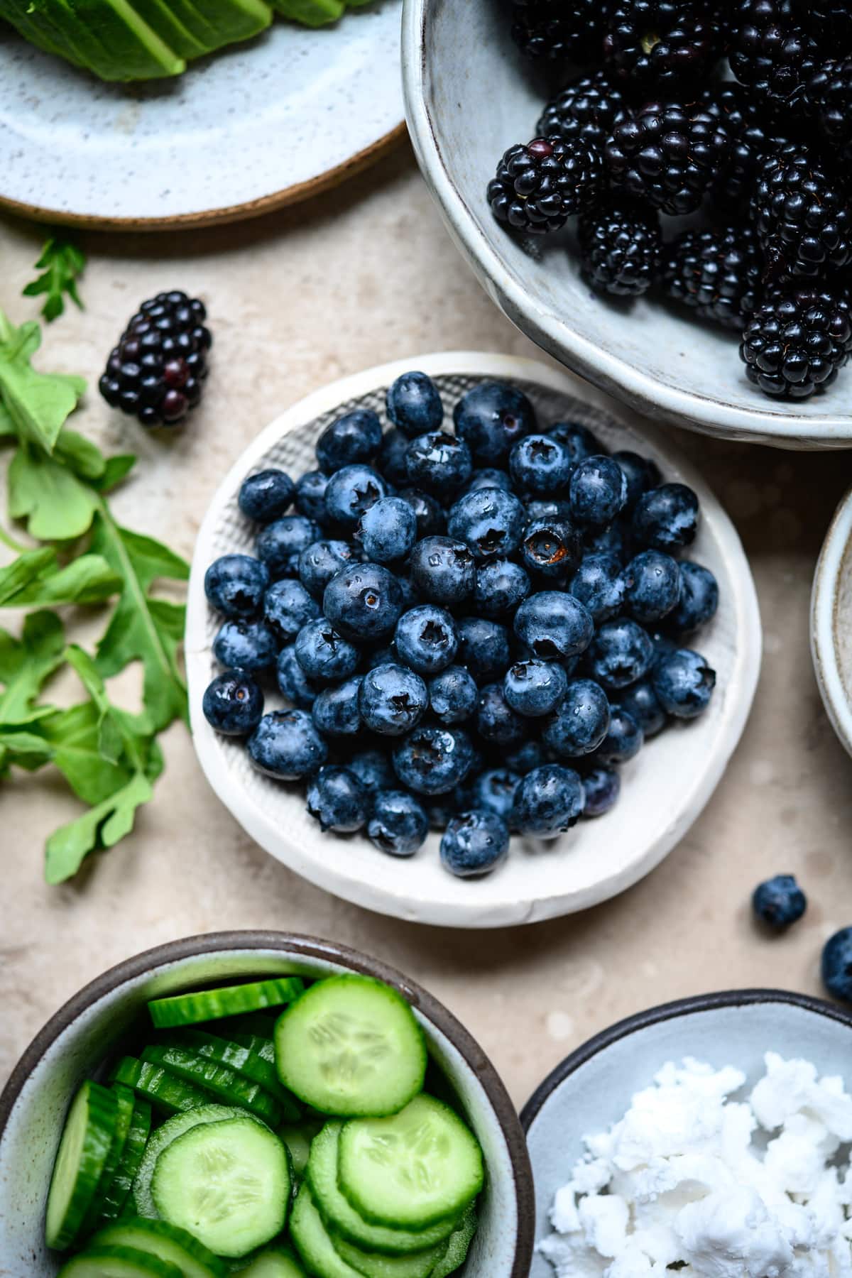 close up view of blueberries in small bowl