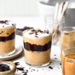 Peanut butter mousse in small cup.