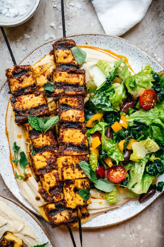 Mediterranean Grilled Tofu Kebabs (Vegan) - Crowded Kitchen