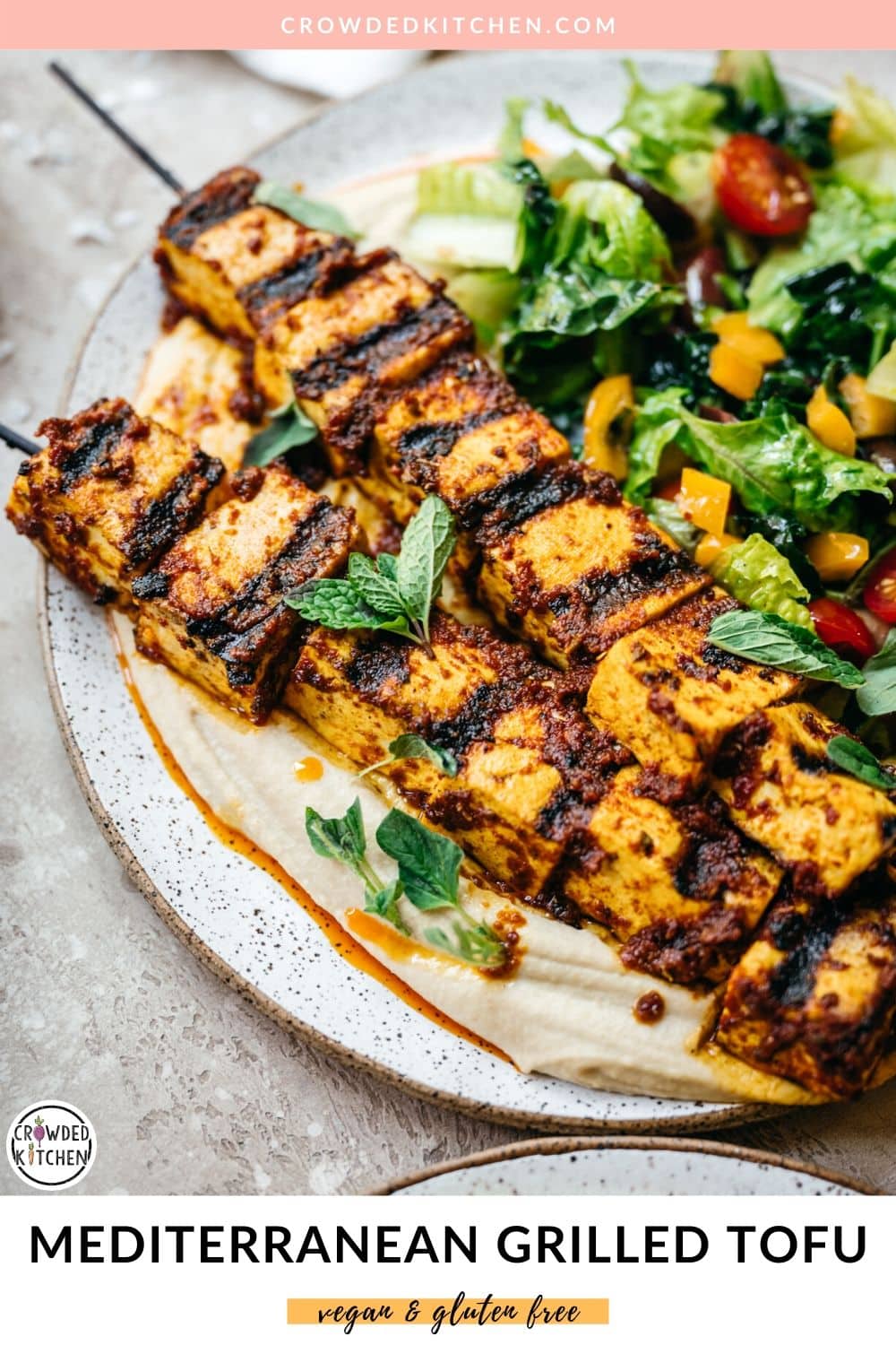 Mediterranean Grilled Tofu Kebabs (Vegan) - Crowded Kitchen