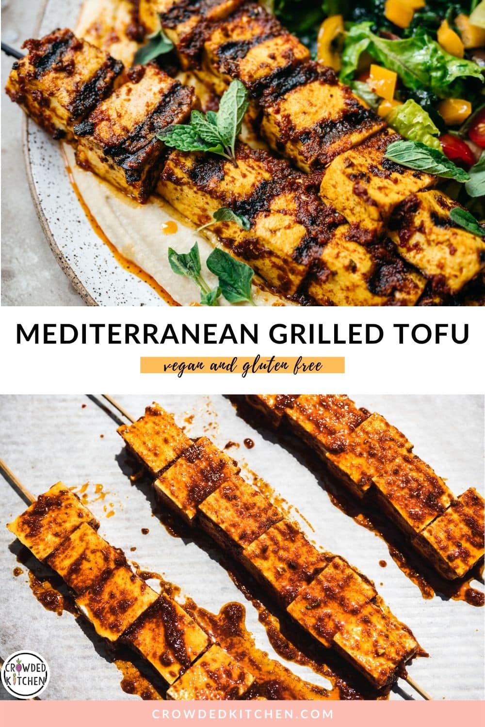 Mediterranean Grilled Tofu Kebabs (Vegan) - Crowded Kitchen