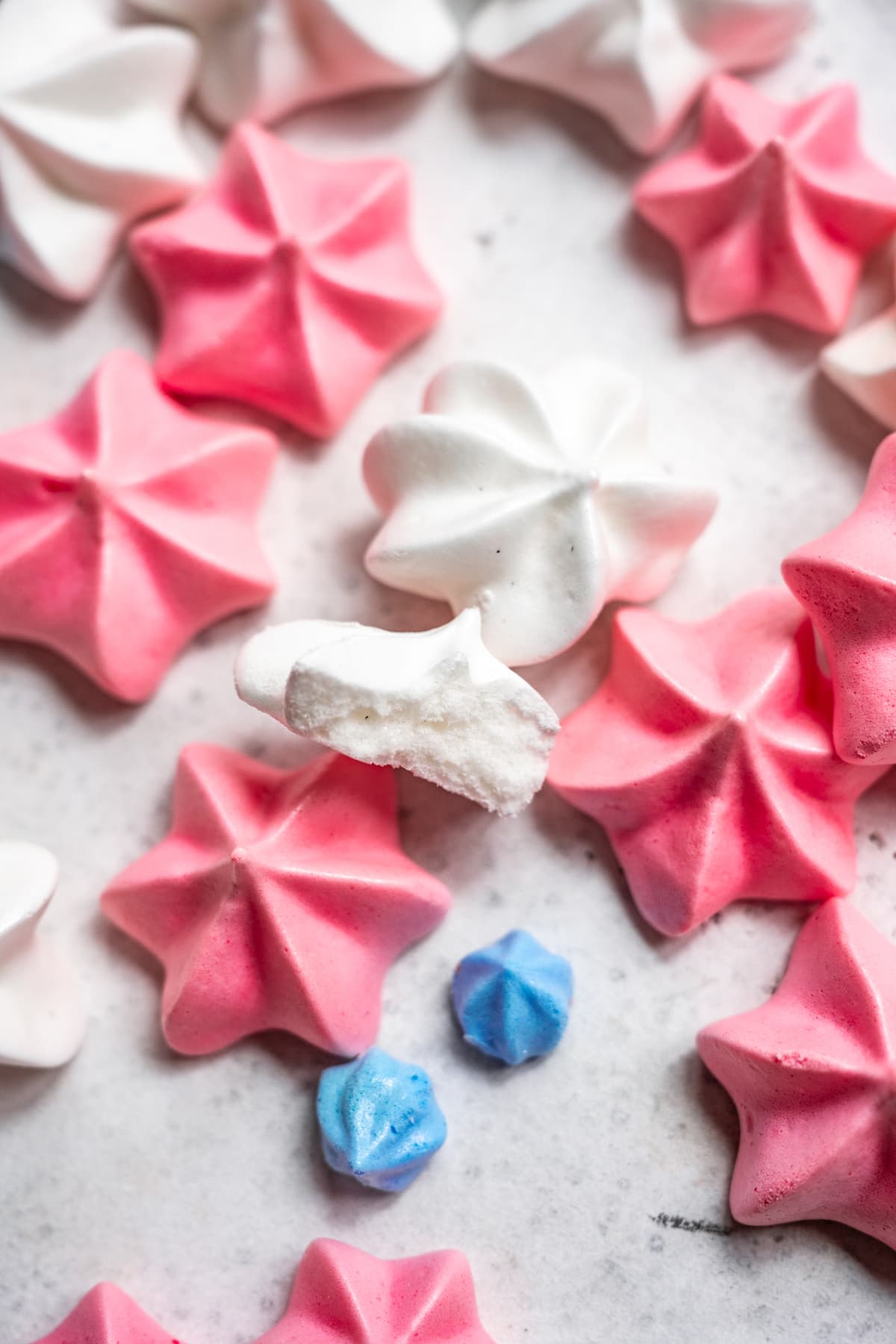 close up view of vegan meringue interior