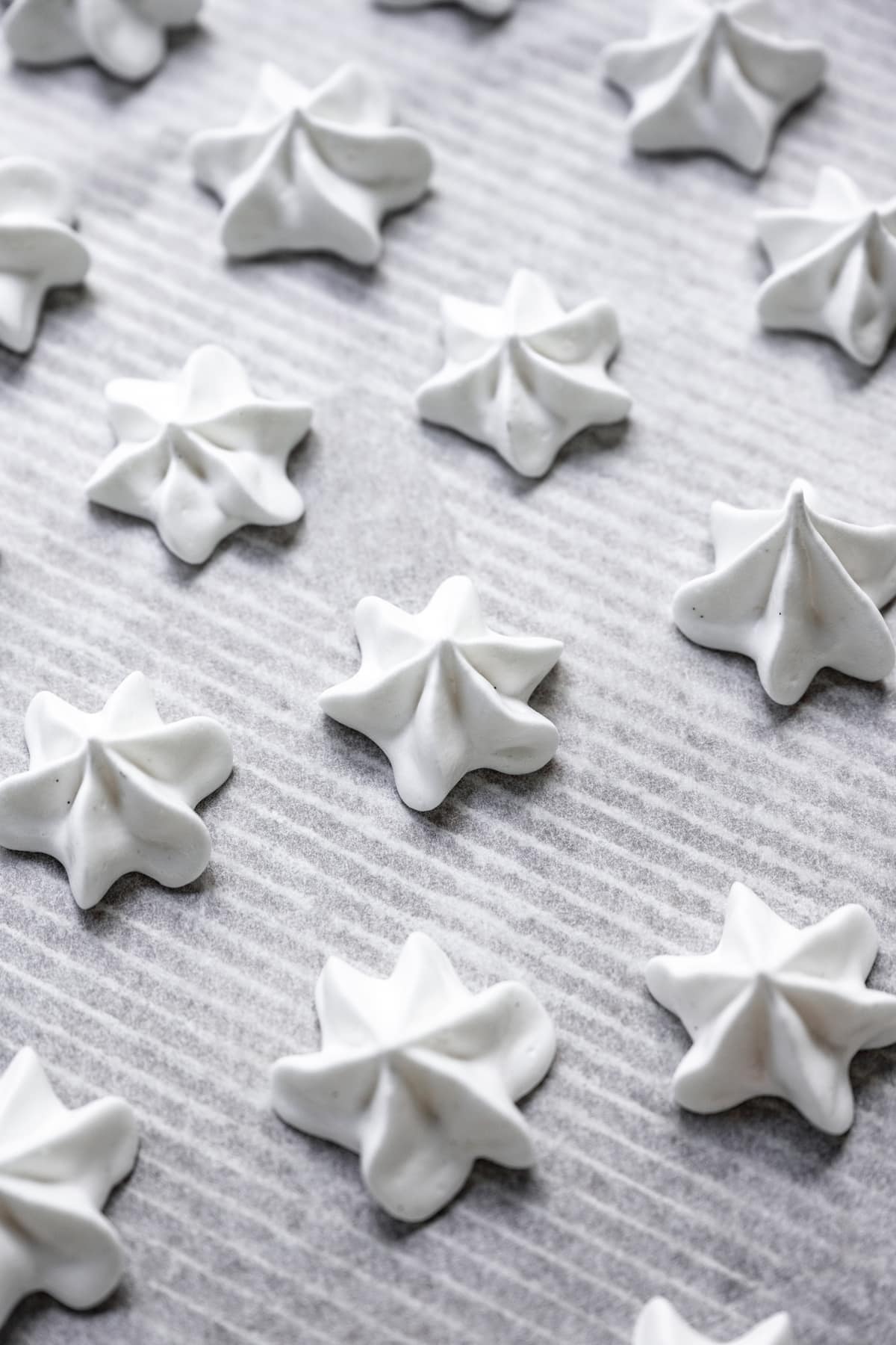 vegan meringues on baking sheet