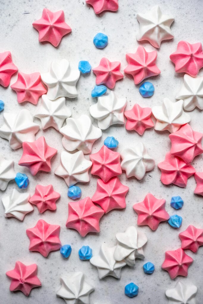 overhead view of vegan meringues