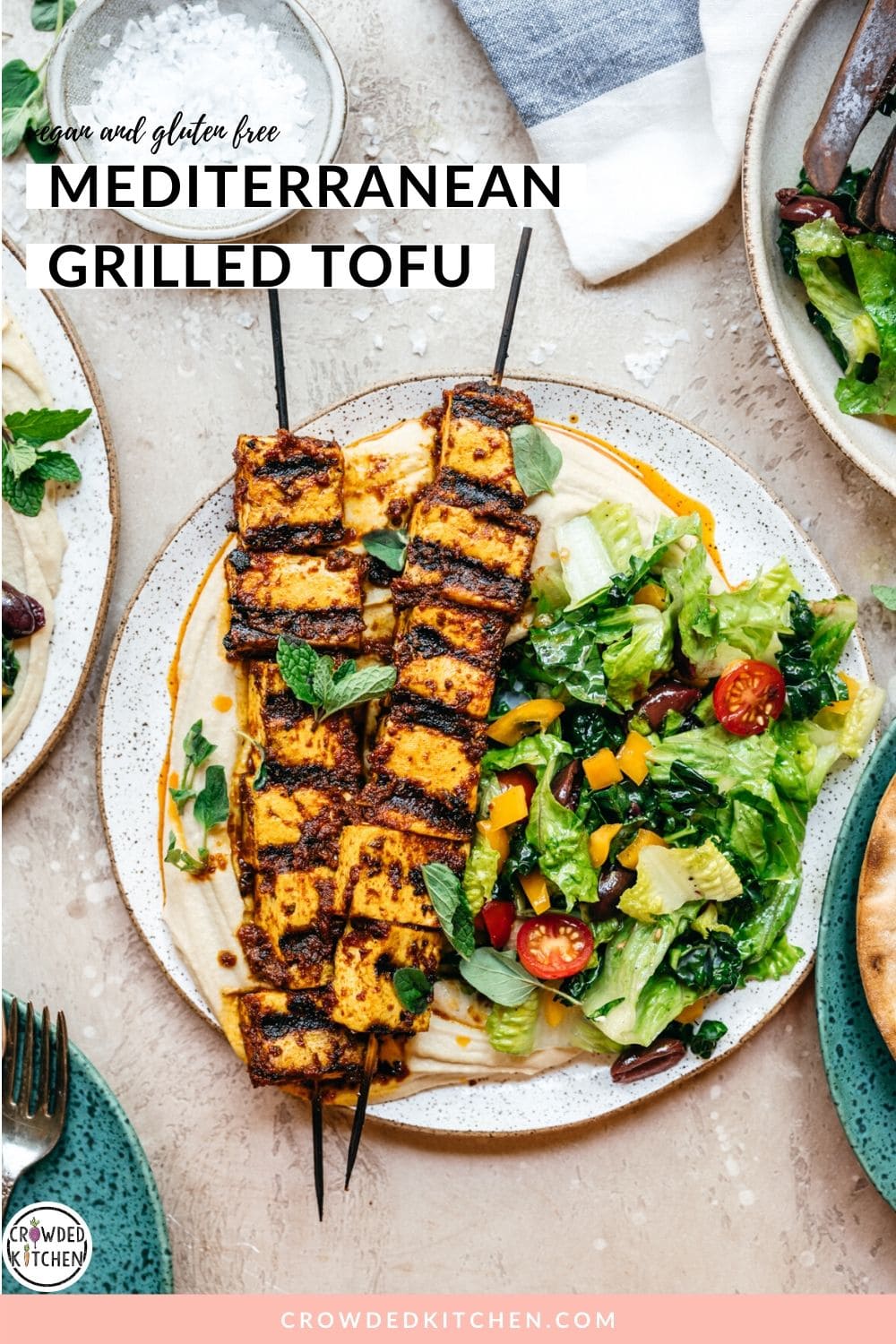 Mediterranean Grilled Tofu Kebabs (Vegan) - Crowded Kitchen