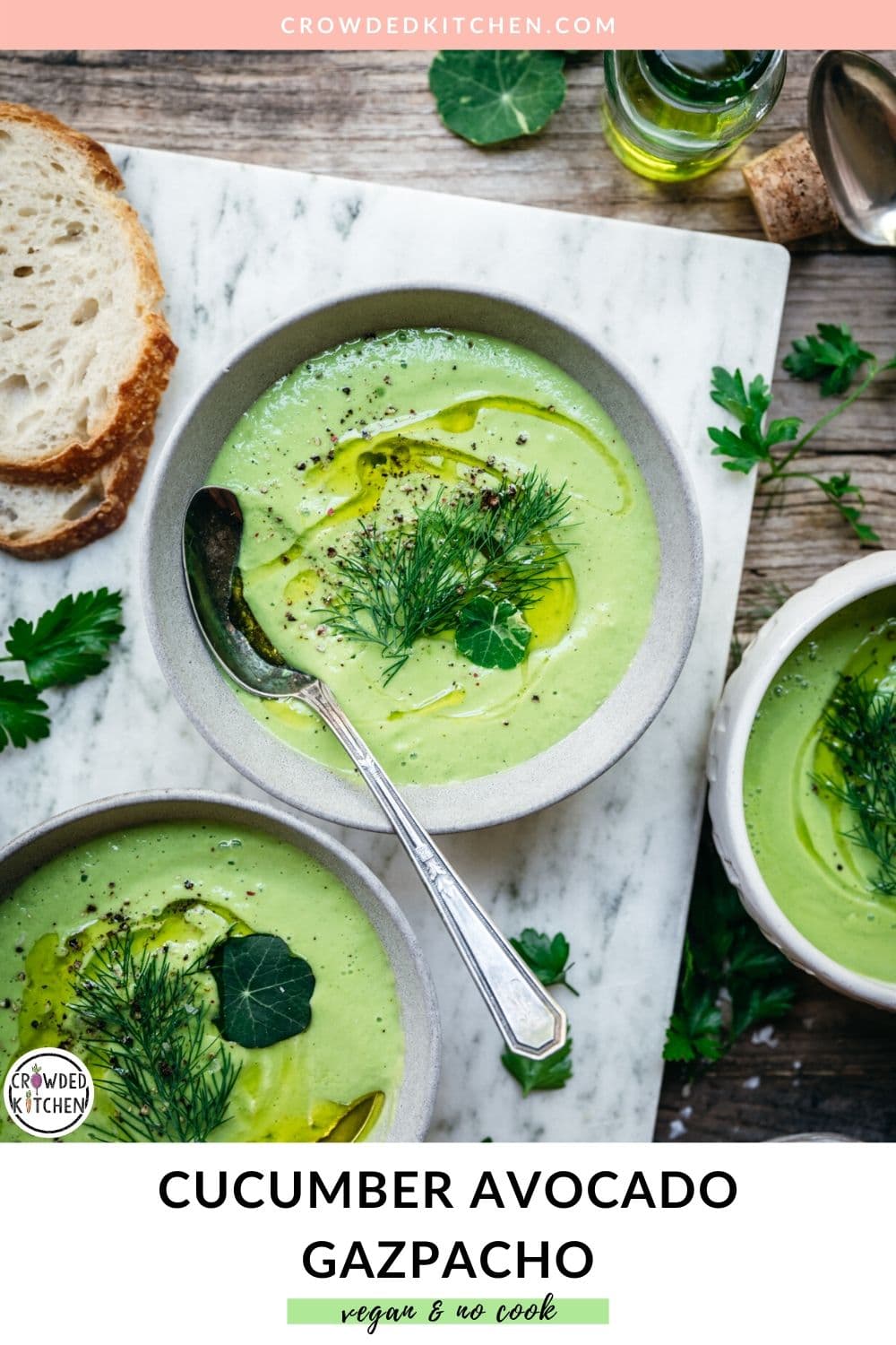Cucumber Avocado Gazpacho - Crowded Kitchen