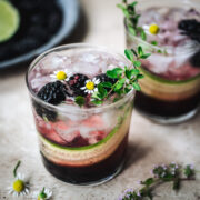 side view of Blackberry Cucumber Cocktail