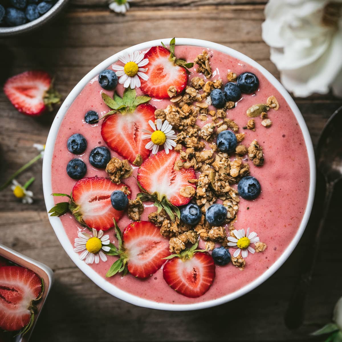 Simple Strawberry Smoothie Bowl - Smoothies and Shakes