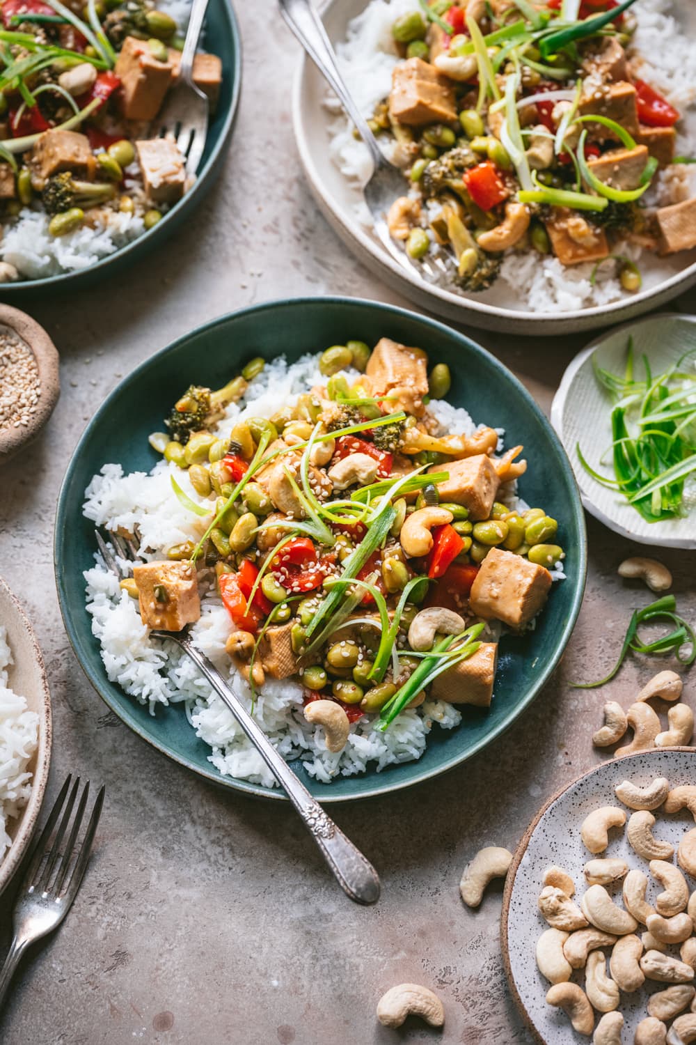 vegan teriyaki tofu vegetable stir fry