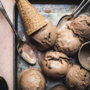 overhead view of Vegan Mocha Ice Cream