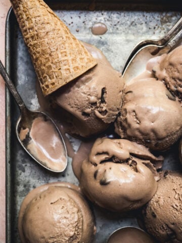 overhead view of Vegan Mocha Ice Cream