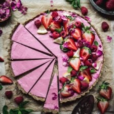 Vegan Strawberry Mousse Pie-image
