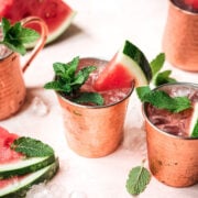 watermelon moscow mule with mint