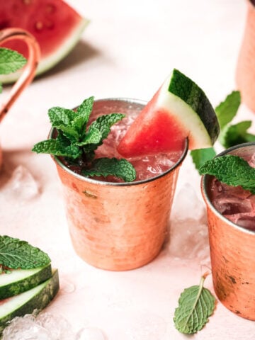 watermelon moscow mule with mint