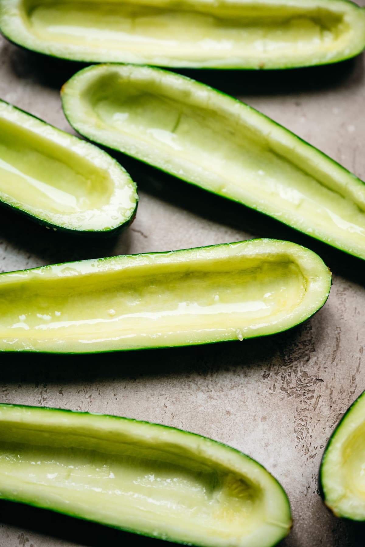 close up view of zucchini boat