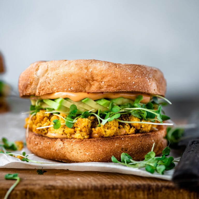 Scrambled Tofu Avocado Breakfast Sandwich Crowded Kitchen