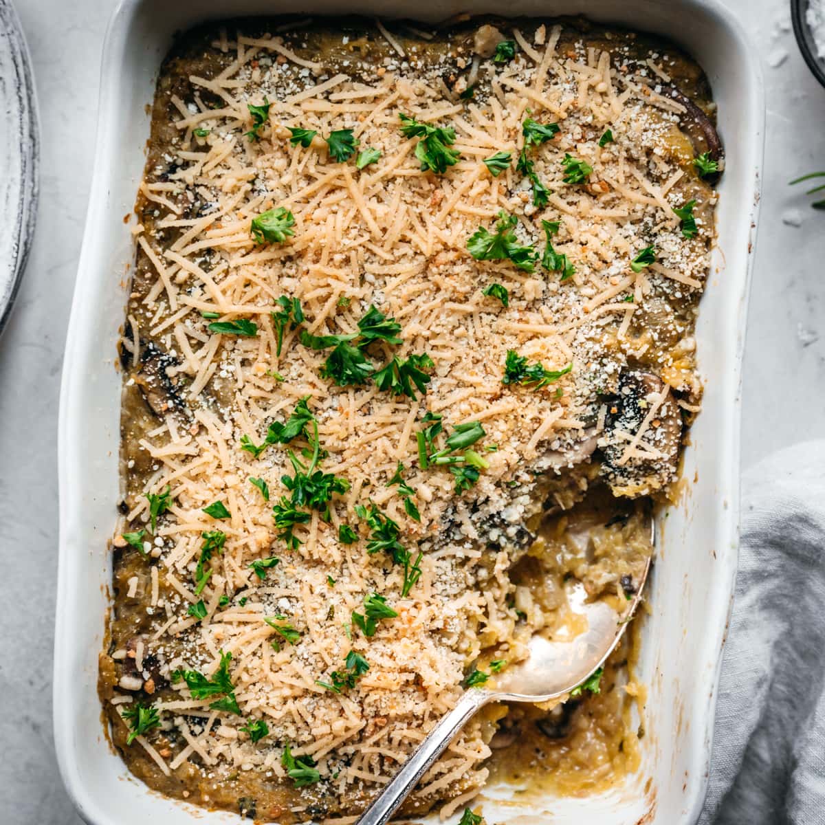 Spaghetti Squash Casserole With Mushrooms Vegan Crowded Kitchen