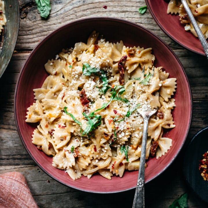 Vegan Sun-Dried Tomato Pasta - Crowded Kitchen