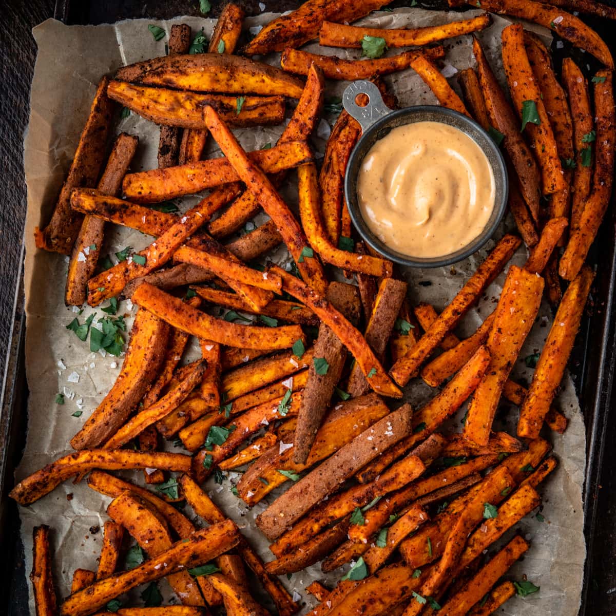 Spiced Sweet Potato Fries Actually Crispy Crowded Kitchen