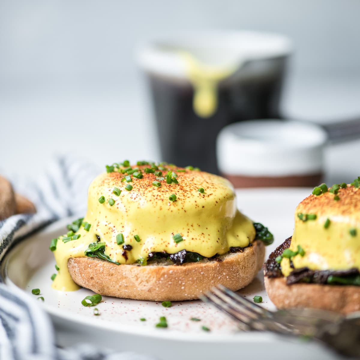 Polenta Eggs Benedict (Vegan) Crowded Kitchen
