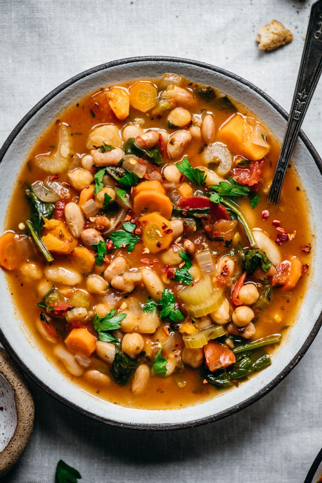 Three Bean Vegetable Soup (Vegan) | Crowded Kitchen