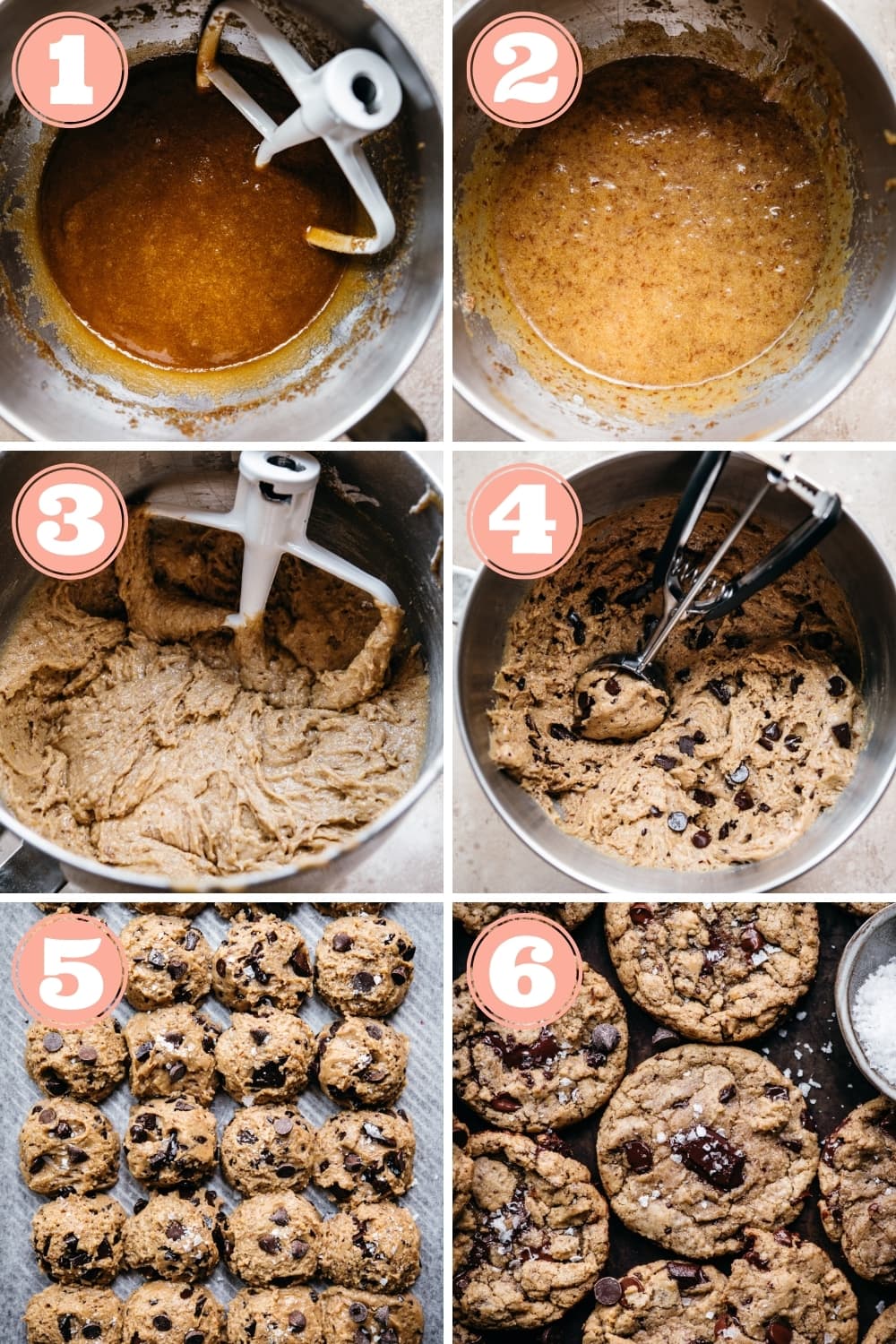step-by-step photos for how to make vegan chocolate chip cookies.