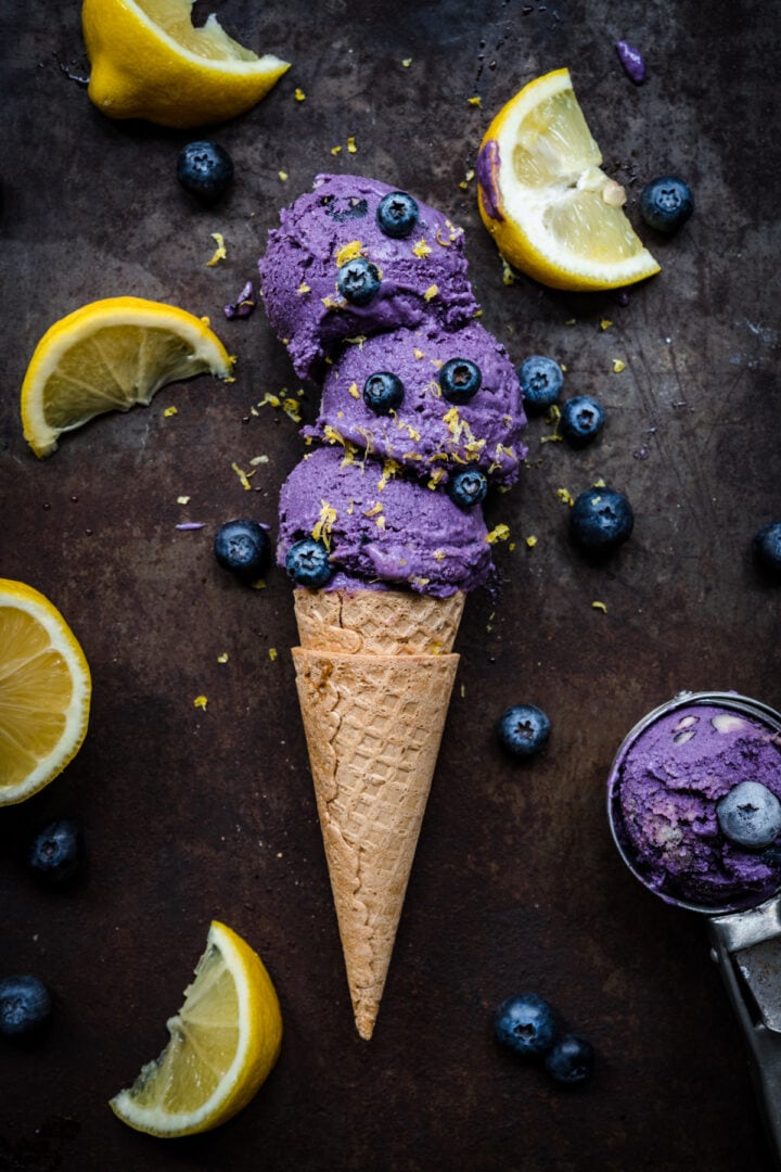 Blueberry Lemon Ice Cream (Vegan) Crowded Kitchen