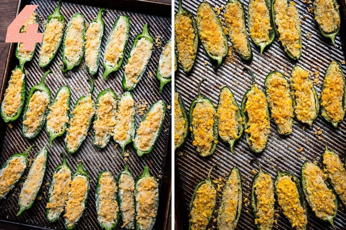 On the left: poppers before baking. On the right: poppers after baking.