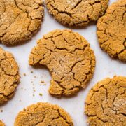 Overhead view of vegan ginger cookies.