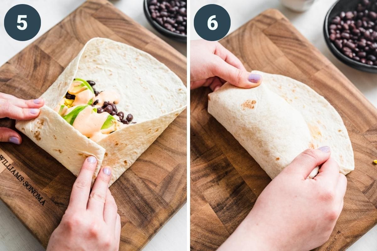 Rolling a burrito.