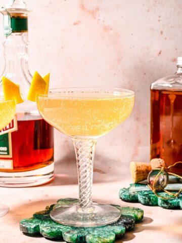 Finished French 95 cocktail garnish