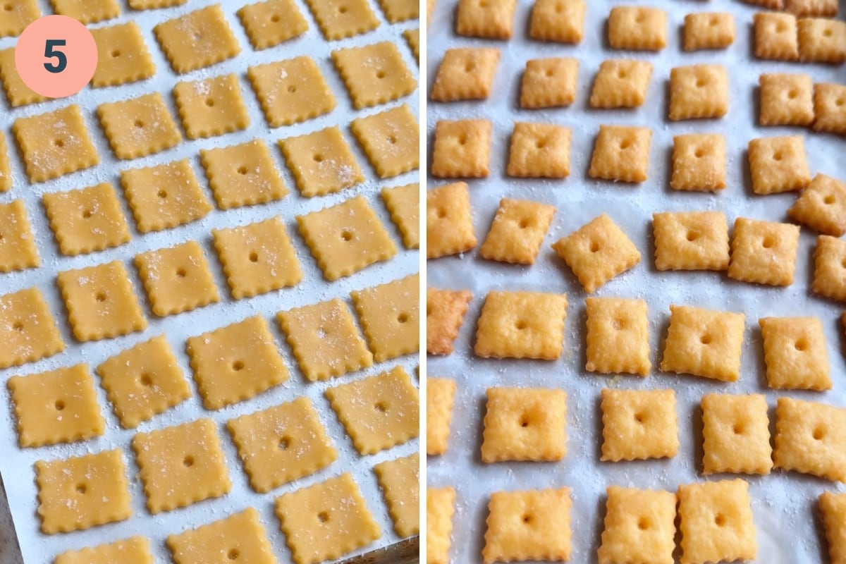Baking cheez its until finished.