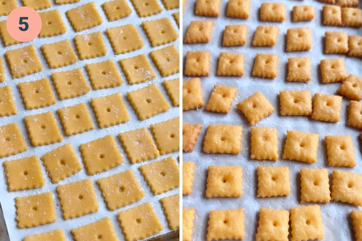 Baking cheez its until finished.