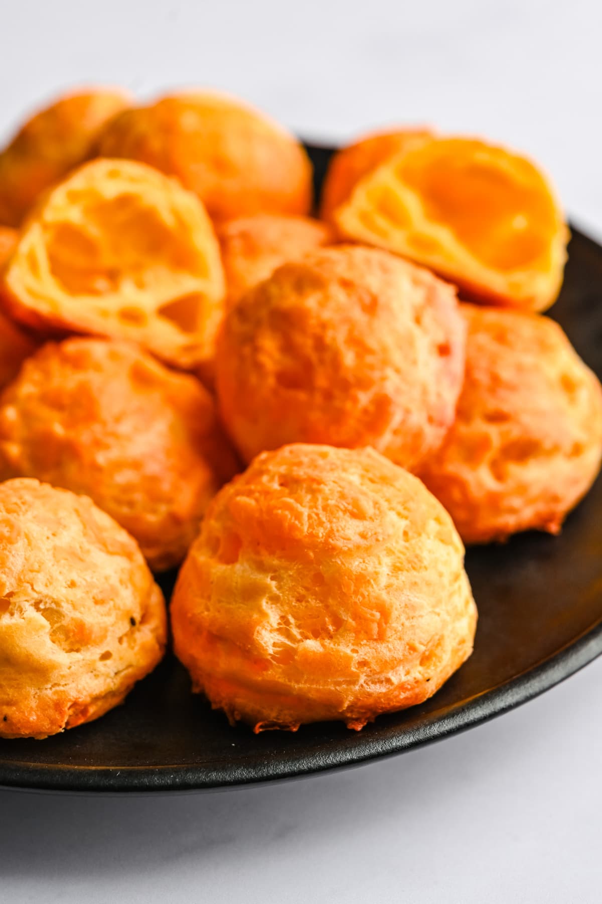 Front view of gougeres.