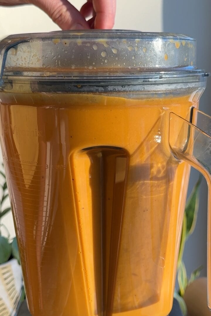 Soup in a blender.