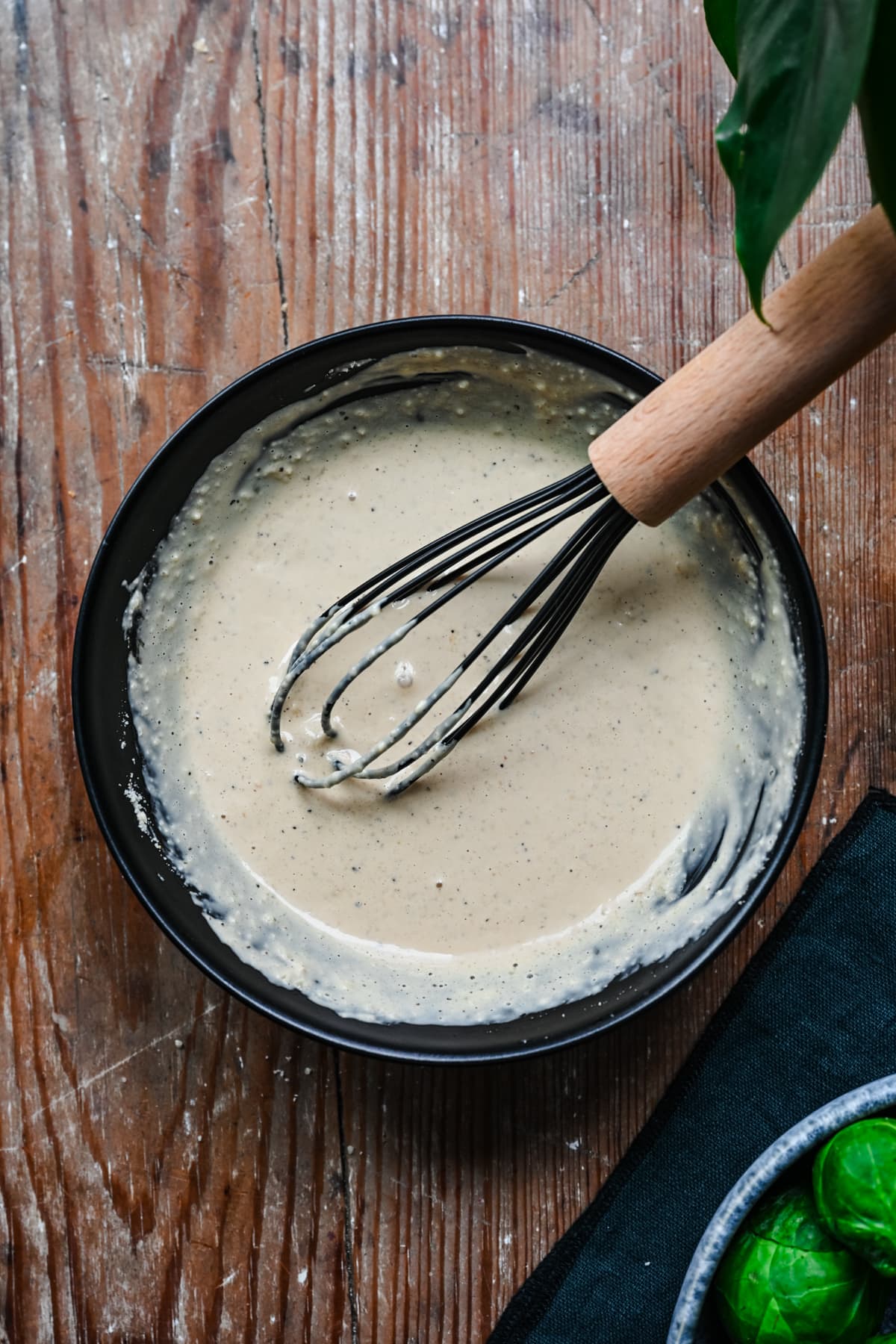 Overhead view of dressing in a bowl.