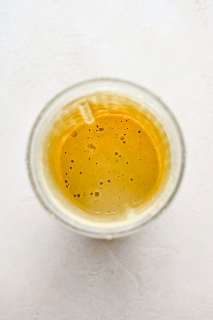 Overhead view of dressing after blending.